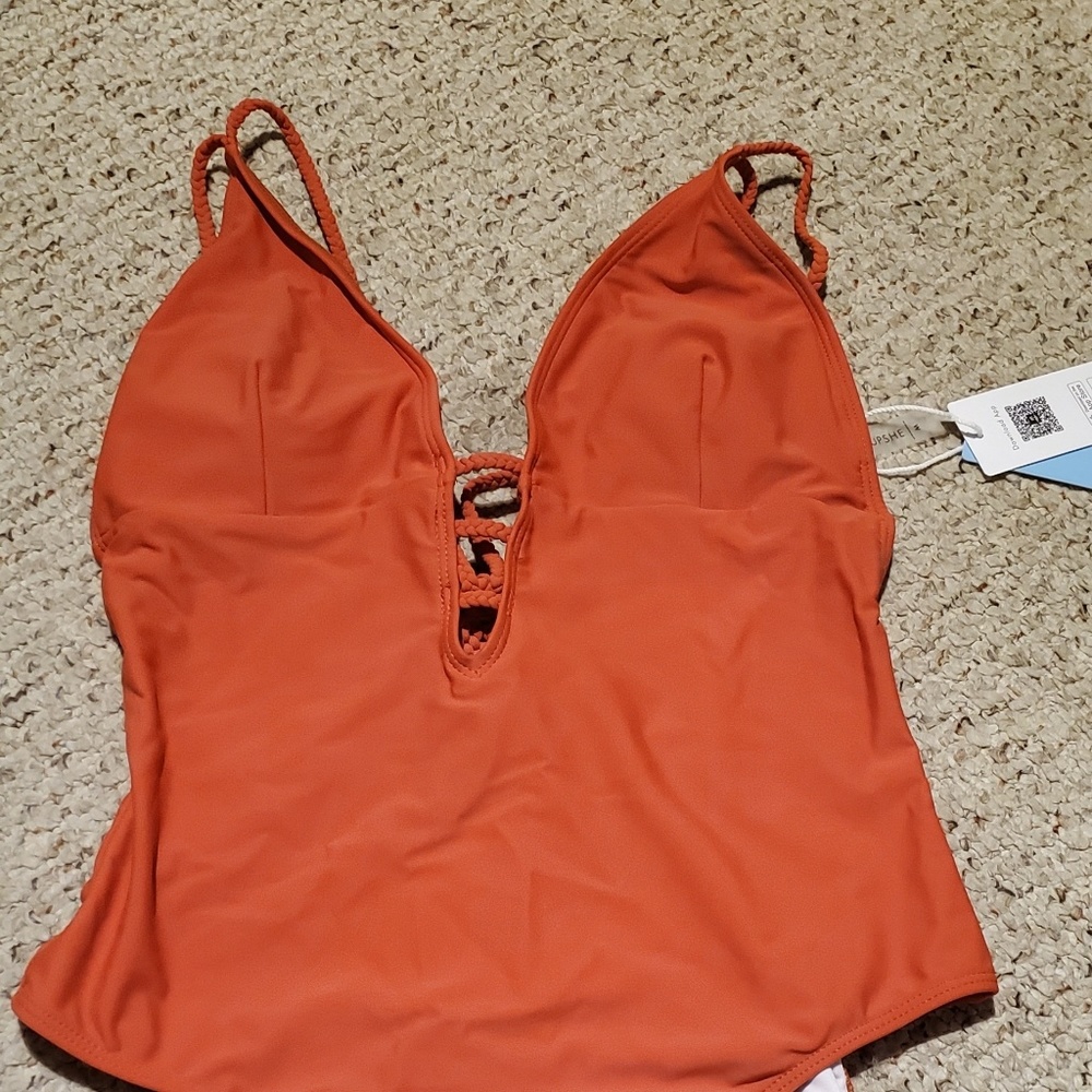 CUPSHE Active Orange Braided Strap One-Piece
